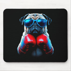 Boxing Pug Dog Kickboxing Cool Mouse Pad