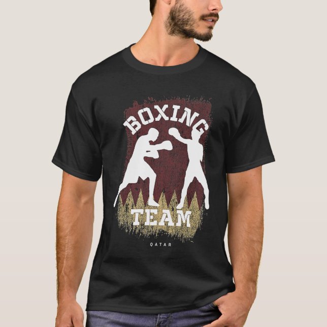 Boxing Qatar Combat Sports Fighter Boxing T-Shirt (Front)