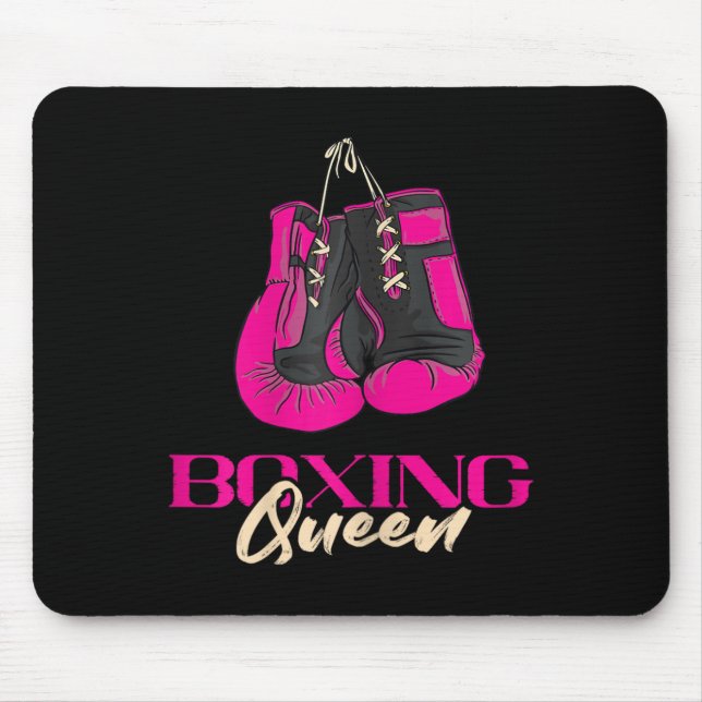 Boxing Queen Kickboxer Kickboxing Boxing Gloves Bo Mouse Pad (Front)