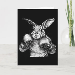 Boxing Rabbit Boxing Gloves Kickboxing Funny Boxer Card