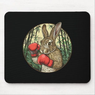 Boxing Rabbit Boxing Gloves Kickboxing Funny Boxer Mouse Pad