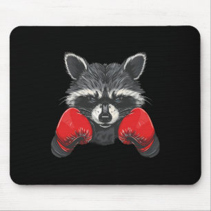 Boxing Raccoon Lover Boxing Gloves Kickboxing Funn Mouse Pad