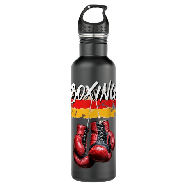 Boxing Red Gloves and German flag Sports Gift 516 710 Ml Water Bottle (Front)