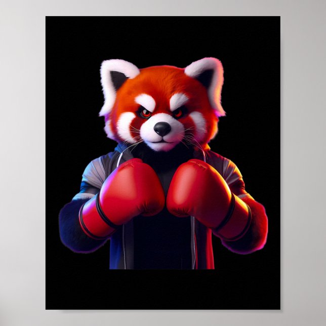 Boxing Red Panda Boxer Kickboxer Mma Fighter Comba Poster (Front)