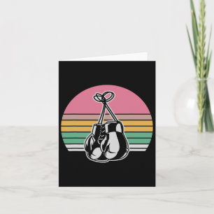 Boxing Retro Style Gloves Vintage Sunset Card