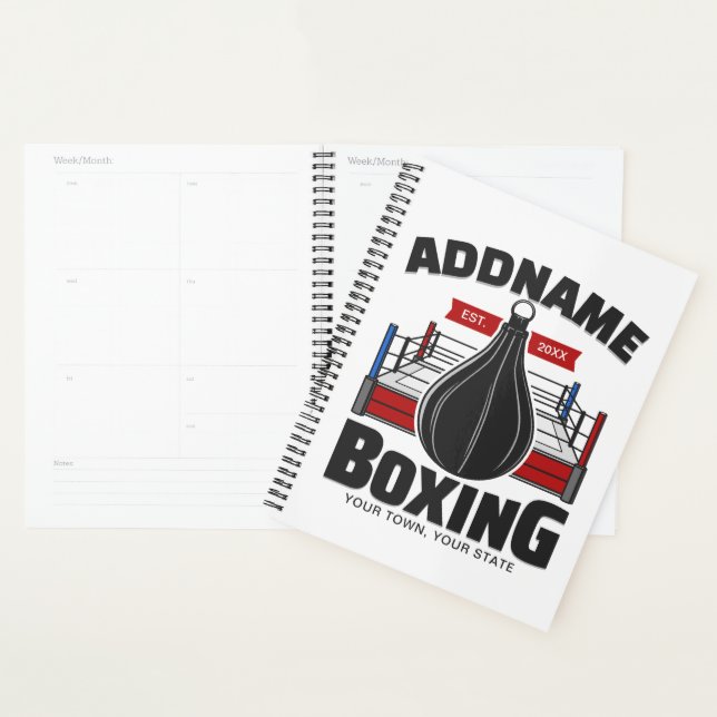 Boxing Ring ADD NAME Boxer Gym Speed Bag Planner (Display)