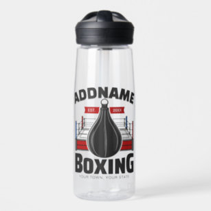Boxing Ring ADD NAME Boxer Gym Speed Bag Water Bottle