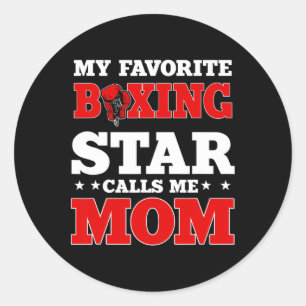 Boxing Ring Gloves Boxer Mum Coach Mother's Day Classic Round Sticker