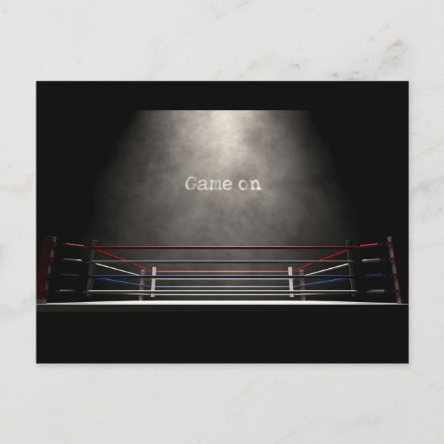 Boxing Ring Spotlit Game On Postcard (Front)