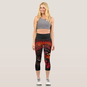 Boxing Rooster Capri Leggings