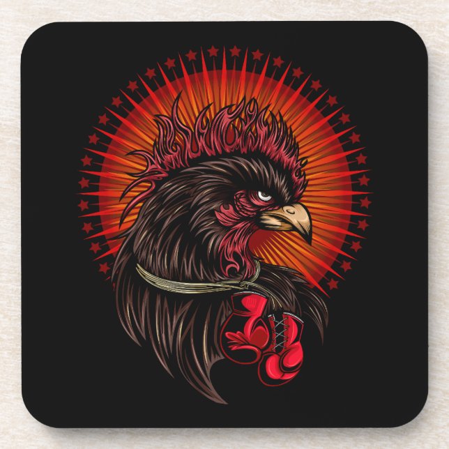 Boxing Rooster Coaster (Front)