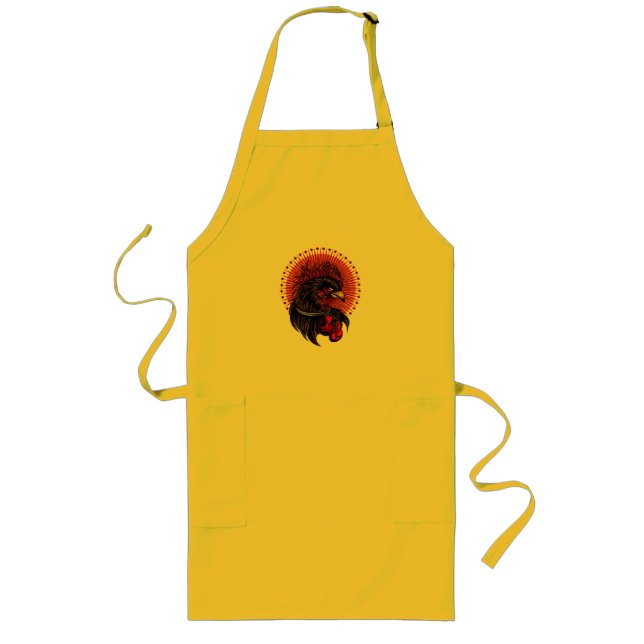 Boxing Rooster Long Apron (Front)