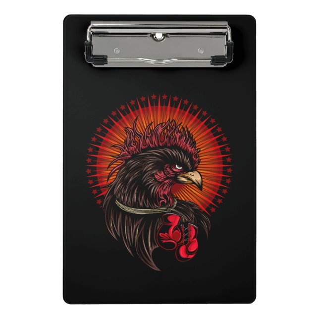 Boxing Rooster Mini Clipboard (Front)