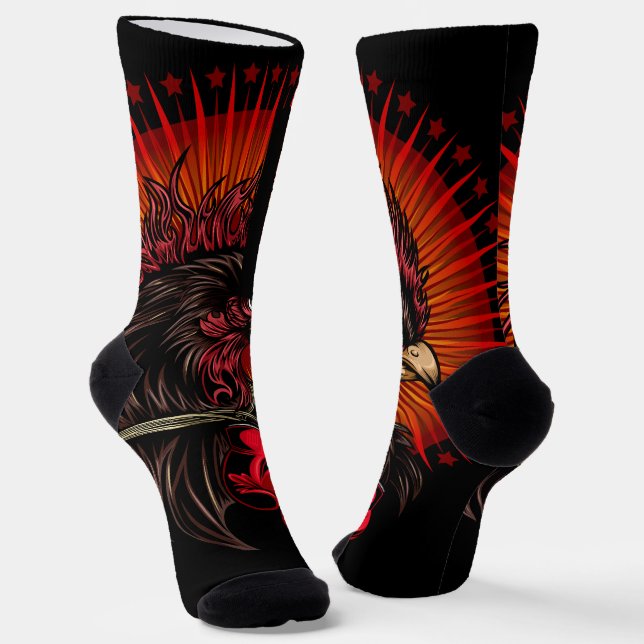Boxing Rooster Socks (Angled)