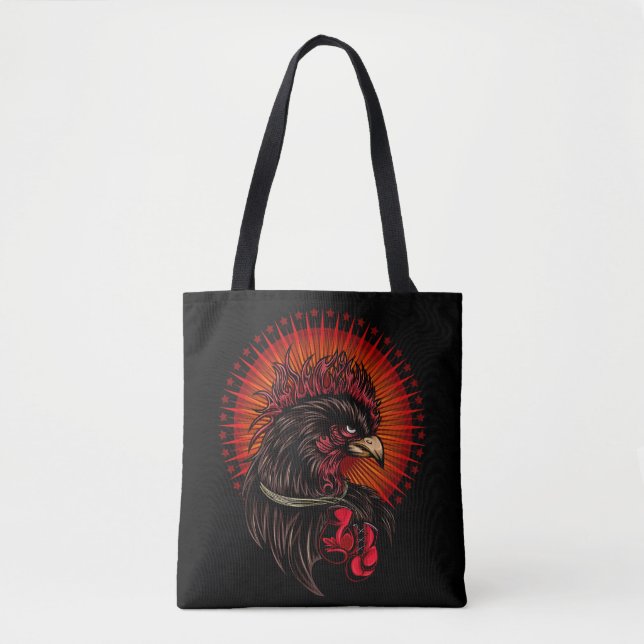 Boxing Rooster Tote Bag (Front)