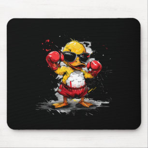 Boxing Rubber Duck Boxing Gloves Kickboxing Funny Mouse Pad