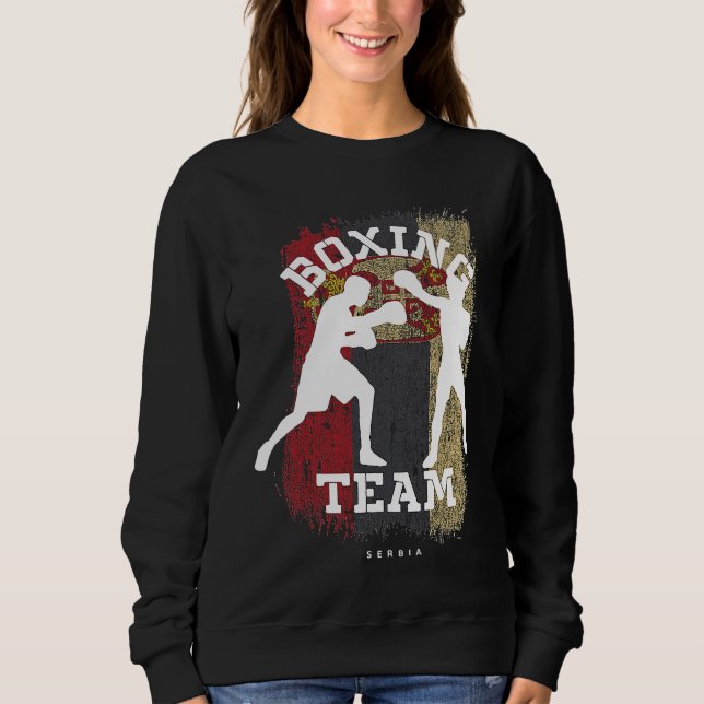 Boxing Serbia Combat Sports Fighter Boxing Sweatshirt (Front)