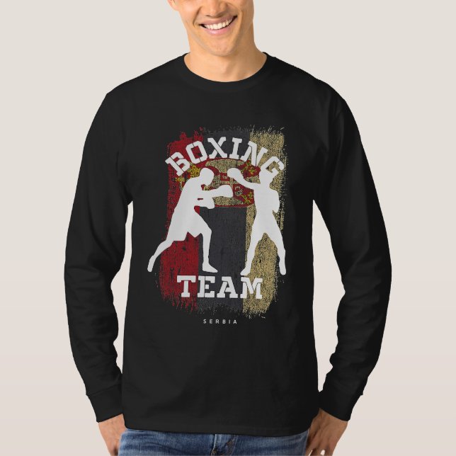 Boxing Serbia Combat Sports Fighter Boxing T-Shirt (Front)