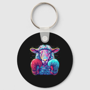 Boxing Sheep Lamb Boxing Gloves Kickboxing Funny B Key Ring