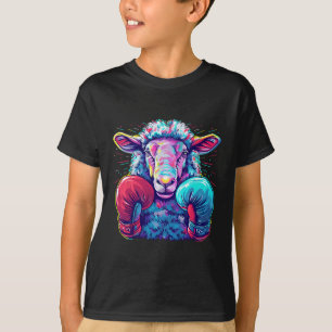 Boxing Sheep Lamb Boxing Gloves Kickboxing Funny B T-Shirt