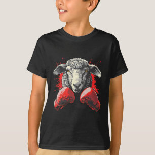 Boxing Sheep Lamb Boxing Gloves Kickboxing Funny B T-Shirt