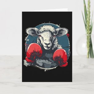 Boxing Sheep With Boxing Gloves Kickboxing Funny B Card