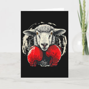 Boxing Sheep With Boxing Gloves Kickboxing Funny B Card