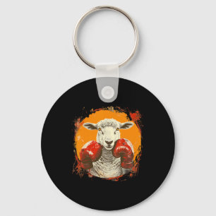 Boxing Sheep With Boxing Gloves Kickboxing Funny B Key Ring