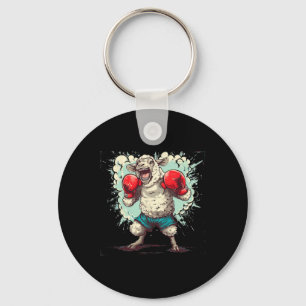 Boxing Sheep With Boxing Gloves Kickboxing Funny B Key Ring