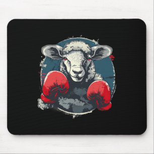 Boxing Sheep With Boxing Gloves Kickboxing Funny B Mouse Pad