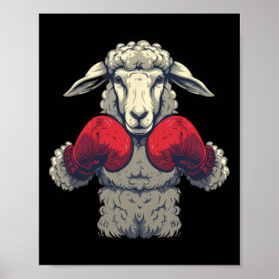 Boxing Sheep With Boxing Gloves Kickboxing Funny B Poster