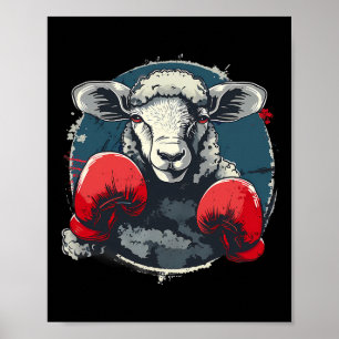 Boxing Sheep With Boxing Gloves Kickboxing Funny B Poster