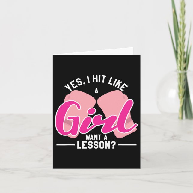 Boxing Shirts For Girls  Card (Front)