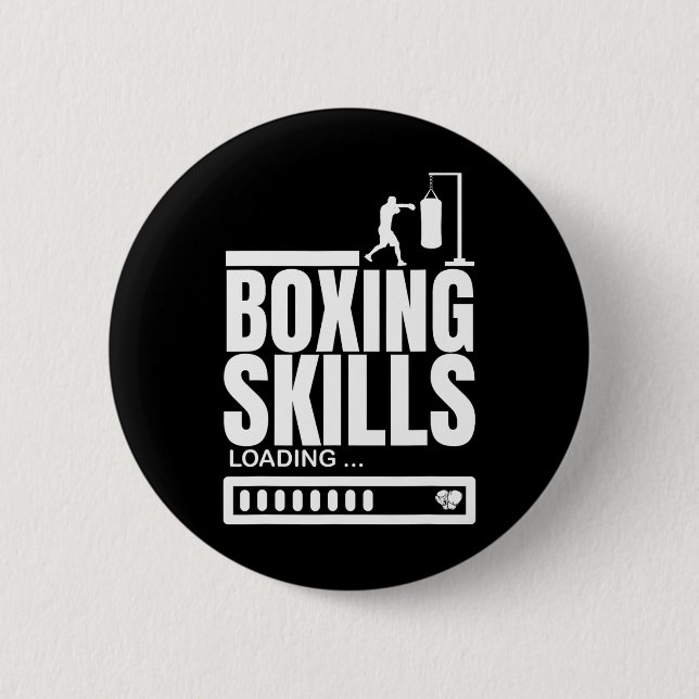 Boxing Skills Loading Funny Boxer  6 Cm Round Badge (Front)