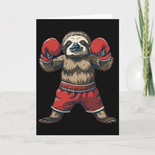 Boxing Sloth Lover Boxing Gloves Kickboxing Funny  Card