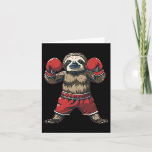 Boxing Sloth Lover Boxing Gloves Kickboxing Funny Card