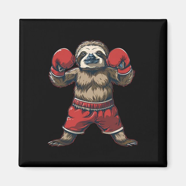 Boxing Sloth Lover Boxing Gloves Kickboxing Funny  Magnet (Front)