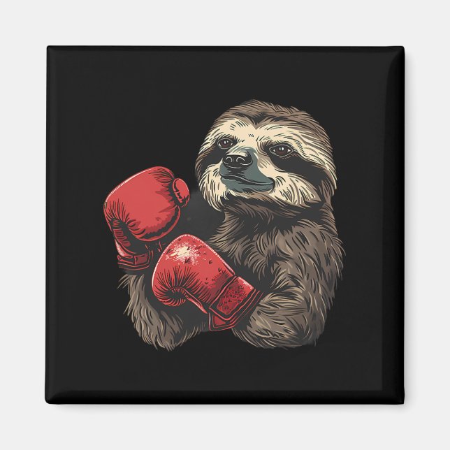Boxing Sloth Lover Boxing Gloves Kickboxing Funny  Magnet (Front)