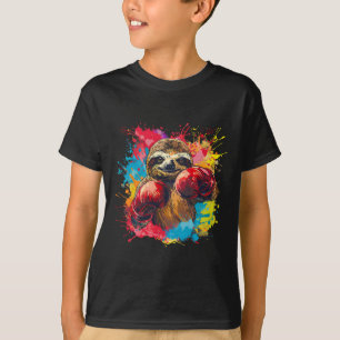 Boxing Sloth Lover Boxing Gloves Kickboxing Funny  T-Shirt