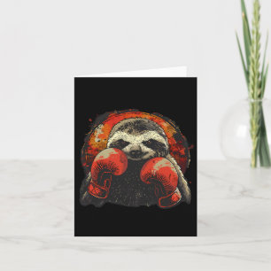 Boxing Sloth With Boxing Gloves Kickboxing Funny B Card