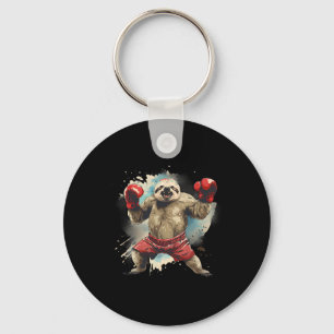 Boxing Sloth With Boxing Gloves Kickboxing Funny B Key Ring