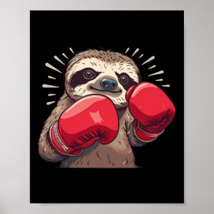 Boxing Sloth With Boxing Gloves Kickboxing Funny B Poster