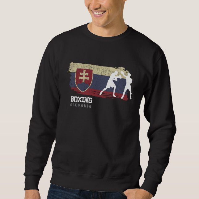 Boxing Slovakia Combat Sports Fighter Boxing  1 Sweatshirt (Front)