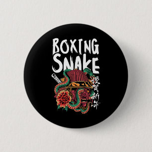 Boxing Snake Japanese Samurai Warrior Cobra Fighte 6 Cm Round Badge