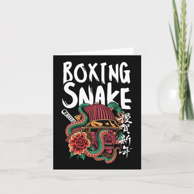 Boxing Snake Japanese Samurai Warrior Cobra Fighte Card (Front)