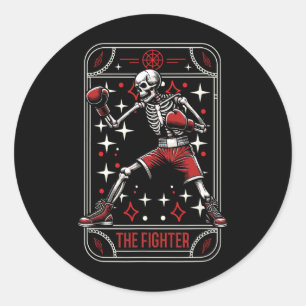 Boxing Sparring - Gloves Fighter Boxer Skeleton Ta Classic Round Sticker