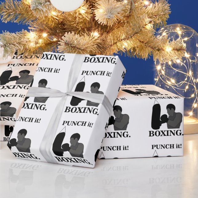 Boxing Sport Punch It  Wrapping Paper (Holidays)