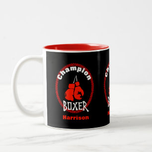 Boxing Sport Theme Graphic Two-Tone Coffee Mug