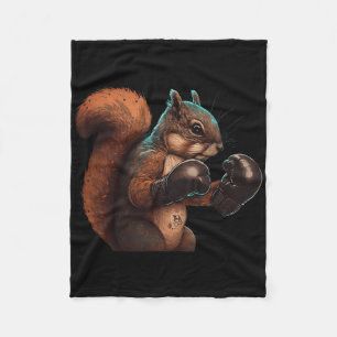 Boxing Squirrel Boxer Boxing Gloves Kickboxing Mma Fleece Blanket