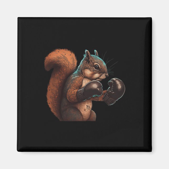 Boxing Squirrel Boxer Boxing Gloves Kickboxing Mma Magnet (Front)